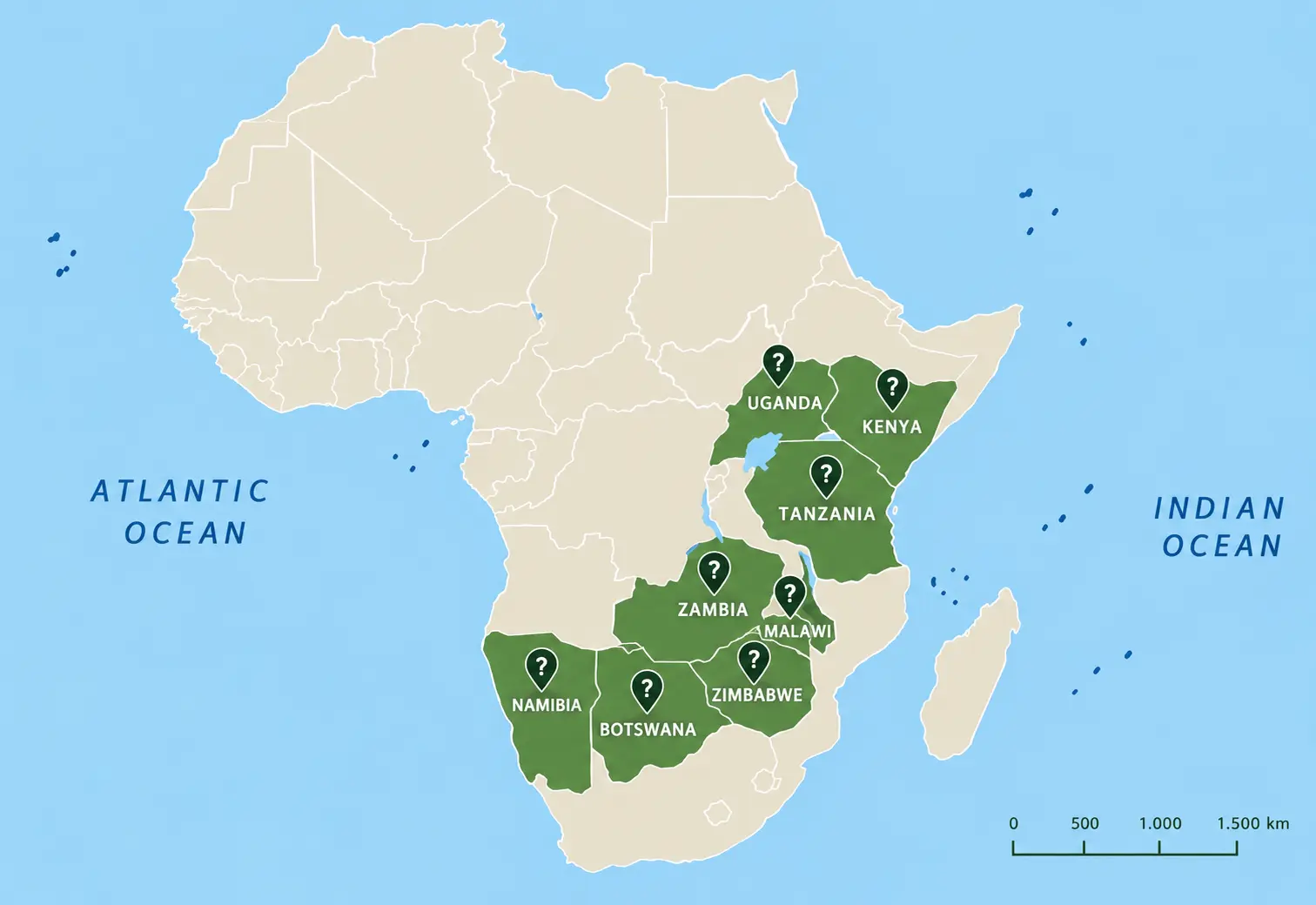 East and Southern Africa Destinations Map (1)