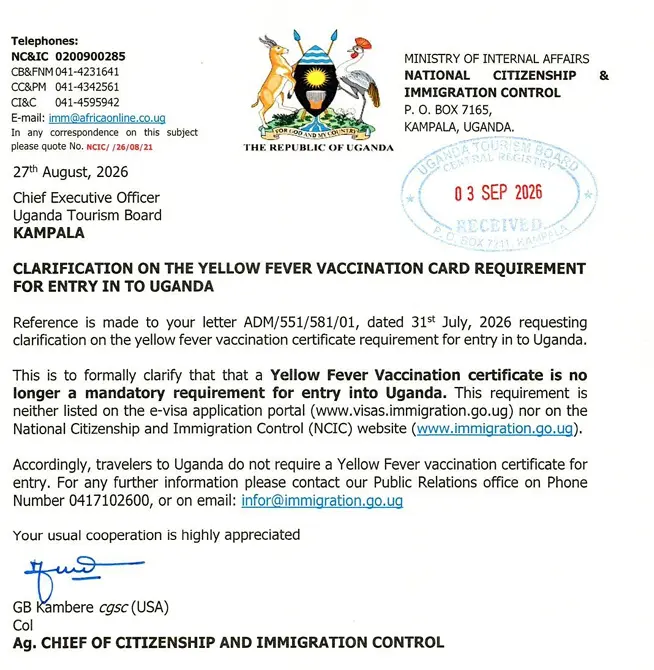 Yellow-Fever-Vaccination-is-nolonger-Mandatory-to-enter-Uganda